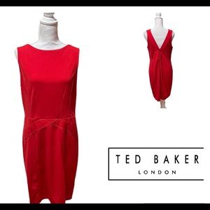 Ted Baker London Sleeveless Red StretchyMidi Dress